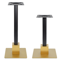 Base de table de luxe noir mat et or brossé |   Socle rond robuste pour usage commercial