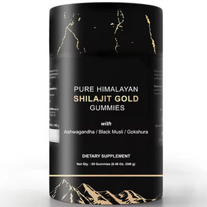 Gomitas de Shilajit del Himalaya OEM, Paquete de 60 Gomitas, Serie Oro, 85% Ácido Fúlvico Natural y Orgánico, Sin Azúcar Añadido, Salud Digestiva - Product Image 1