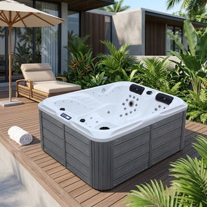 Moderna Bañera de Hidromasaje Exterior Independiente de 2 m, Bañera de Hidromasaje con Dos Motores <span class=keywords><strong>para</strong></span> Masaje en el Baño, Tipo Independiente - Product Image 5