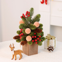 Árbol de Navidad Artificial Miniatura Pre-Decorado, Venta Directa de Fábrica, Decoración de Plástico para Mesa o Escritorio, Interior