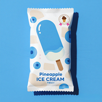 Sachet d'emballage personnalisé à scellage arrière pour crème glacée, film plastique PE haute barrière pour aliments surgelés