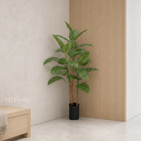 Plante artificielle en plastique Dieffenbachia 150 cm (5 pieds) de haut, canne muette avec feuilles variées, décoration de sol intérieure de haute qualité