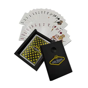 Custom Wooden Black Drawer Box Printing Extreme Quality Flexible Gold Foil Gold Plated Playing Cards