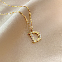 SSeeSY joyas bijoux de mode personnalisés zircon cristal diamant laiton cuivre plaqué or lettre initiale pendentif collier pour les femmes