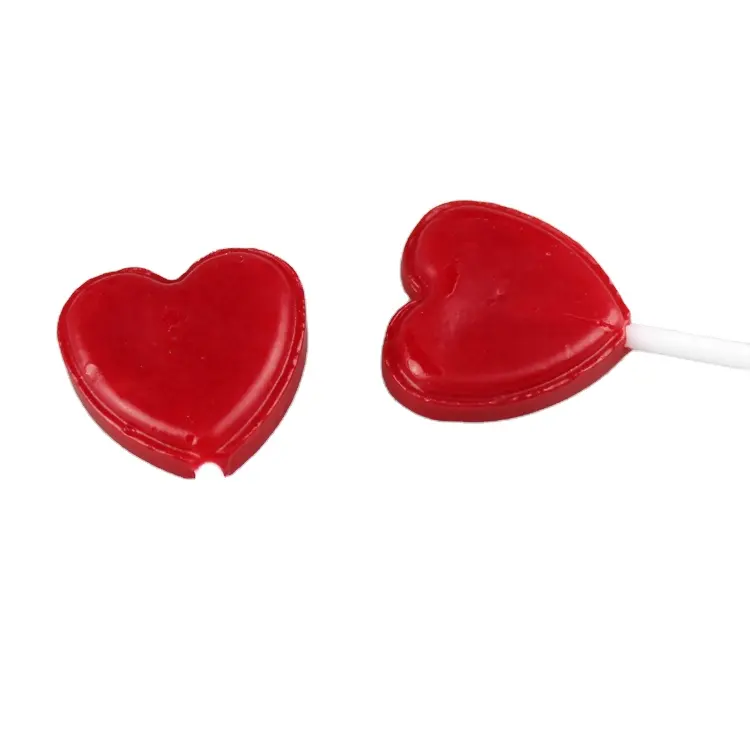 Fabrik Direkt verkauf Red Heart Shaped Lollipop zum Valentinstag in harten Süßigkeiten