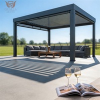 Pergola en aluminium durable DEMEA pour l'extérieur avec structure résistante au vent et robuste