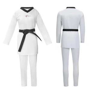 Competición de alta tecnología <span class=keywords><strong>Taekwondo</strong></span> <span class=keywords><strong>Dobok</strong></span> con logotipo personalizado NUEVO WT Uniforme de <span class=keywords><strong>Taekwondo</strong></span> de Spandex blanco para entrenamiento - Product Image 3