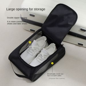 Custom Logo Sports Shoe Cover Portable Gym Shoes Carrier Bag Breathable Mesh <b>Window</b> Travel Golf Shoe Storage Bags - Product Image 2