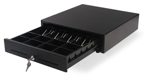 Cassetto <span class=keywords><strong>Registratore</strong></span> <span class=keywords><strong>di</strong></span> <span class=keywords><strong>Cassa</strong></span> Nero da 16 Pollici con Connessione RJ11 Compatibile con <span class=keywords><strong>Stampante</strong></span> Termica - Product Image 2