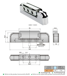 Modern Industrial 180&deg; Zinc Alloy Refrigerator <strong>Door</strong> <strong>Hinge</strong> Bright Chrome Plated Soft Close <strong>Hardware</strong> SK2-1332 - Product Image 4