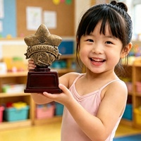 Trofeo de Resina con Estrella Dorada Moderna Grabada con Láser Ecológico ROOGO, Premio Creativo con Figura de Bailarina, para Oficina o Empresa