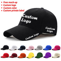 Casquette de baseball personnalisée OEM, broderie logo 3D, ajustée, 100% coton, imprimée, noire unie, 5 panneaux, avec logo personnalisé, faible MOQ