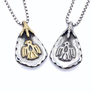Collier pour homme en acier inoxydable avec pendentif Thunderbird, design d'aile, style indien, bijoux tendance punk 2160116 - Product Image 1