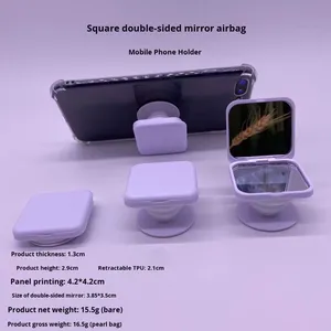 Gương để bàn gấp hình vuông có đèn, tích hợp túi khí hai mặt xoay 360 độ mới - Product Image 3