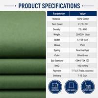 Tissu en toile tissée unie 100 % coton, 8 oz, 250 GSM, respirant, épais, teint réactif, écologique, 57/58 pouces, pour chaussures et sacs