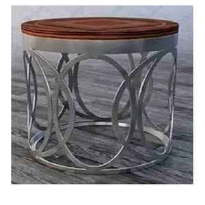 โต๊ะสแตนเลสขัดเงาแบบทันสมัยทำจากไม้โต๊ะกลางห้องนั่งเล่น - Product Image 3