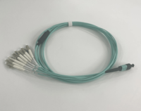 Kabel patch serat optik MPO ke LC kabel Fanout OM3 kabel patch Multi Female
