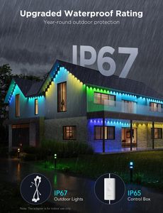 Tiras de Luces LED RGB para Navidad, Decoración Navideña para Exteriores, IP68, Luces Permanentes para Aleros y Fachadas - Product Image 3
