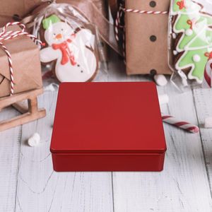 Popular Custom Printing Tinplate Storage Container Rectangle Pressed Metal <b>Biscuit</b> Can Food Grade Cookie <b>Tin</b> Box Packaging - Product Image 5