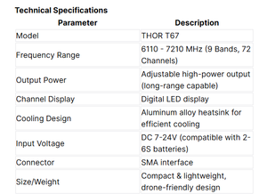 Émetteur vidéo FPV THOR T67 longue portée 5,8 GHz série <span class=keywords><strong>PEAK</strong></span> haute puissance VTX pour FPV - Product Image 6