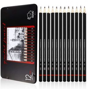 Ensemble de crayons à dessin professionnels pour l'école, 12 pièces, 2H-8B, crayons à dessin standard pour étudiants - Product Image 1