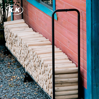 Support à bûches robuste et antirouille Kawagebo Kamp (KK) L 1200 X W 360 X H 1200 mm pour cheminée et rangement de bois de chauffage