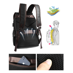 Large Capacity Business <strong>Backpack</strong> for Men Leather Laptop Computer <strong>Backpack</strong> Suitable for 15.6-inch Laptop - Product Image 4