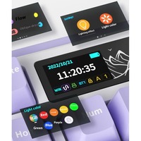 AJAZZ AK980 Keyboard Mekanik Nirkabel dan Berkabel Dengan Layar dan Tombol Pengatur Posisi Lampu Bawah RGB Dapat Disesuaikan