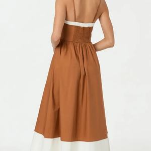 ชุดเดรสผู้หญิงแบบ OEM สั่งทำพิเศษ คุณภาพสูง เซ็กซี่ โชว์หลัง ดีไซน์หรูหรา ตัดเย็บแบบโปร่ง ไร้แขน ทรงเข้ารูป สไตล์ลำลอง - Product Image 3