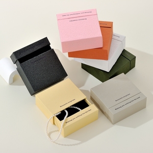 Custom Logo Printed Paper Sliding Drawer Jewelry Packaging <b>Box</b> <b>Gift</b> <b>Box</b> for Necklace Bracelet Stud <b>Earrings</b> - Product Image 4