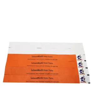 Envío rápido, pulseras de papel impermeables de un solo uso para eventos, pulsera Rfid Tyvek con logotipo personalizado