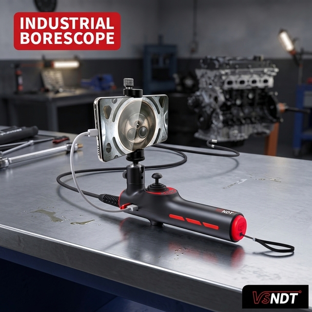 360°Articulating Industrial Borescope Endoscope Video Inspection Camera Compatible with IOS & Android for Automotive Maintenance