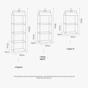 Sac de rangement transparent suspendu pour placard, organisateur de sacs à main et de chaussures, avec cintre, vente en gros - Product Image 3