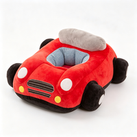 Siège de voiture en peluche pour enfants, chaise d'apprentissage souple avec volant, pour jeu d'imitation et assise sécurisée