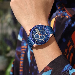 Montres pour hommes NIBOSI 2606, nouvelle collection, marque haut de gamme, chronographe à quartz, acier inoxydable, étanche, calendrier, montre de sport - Product Image 6