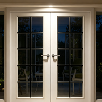 Porte battante en PVC double vitrage trempé insonorisée, résistante à l'humidité et à la rouille pour maison résidentielle
