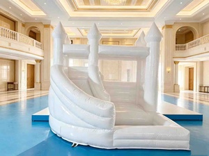 Castillo Inflable Comercial de PVC de Alta Calidad para Niños, Casa de Brinco Blanca con Toboganes Dobles, 16.5x16.5x11.5 pies, Capacidad de 500 kg - Product Image 2