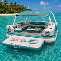 Grande plateforme flottante gonflable pour l'eau, structure durable pour les activités de groupe aquatiques en plein air