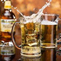 Tasses à café et bière avec poignée, esthétiques, grande taille, logo personnalisé, OEM ODM, ensemble de 6 tasses en verre, verres à eau