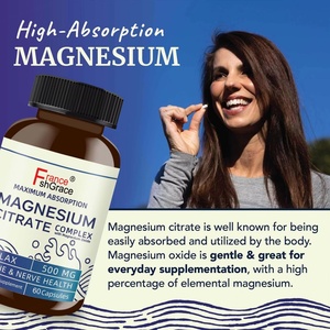 Fabricante de Suplementos de Citrato de Magnesio Certificado por GMP, 500 MG para una Relajación Tranquila, Apoyo a la Salud de los Huesos y los Nervios, Cápsulas de Magnesio - Product Image 5