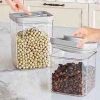 Pot de conservation alimentaire hermétique de type presse, récipient transparent sous vide, pot de stockage de céréales, récipient alimentaire de grande capacité