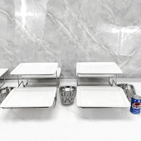 Présentoir de Buffet à 3 Niveaux en Mélamine pour Hôtels et Restaurants, Plateau de Service Alimentaire pour Fêtes