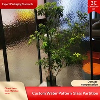 Paravent en verre artistique ultra-blanc à effet d'ondulation, motif pierre 3D personnalisable, pour salon, entrée, porte, fenêtre