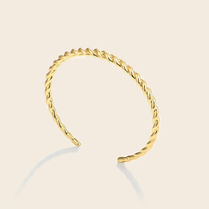 Chất Lượng Cao Xoắn Vàng Bangle Vòng Đeo Tay Đánh Bóng 925 Sterling Bạc Cuff Vòng Đeo Tay Cho Phụ Nữ - Product Image 5