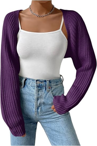 Suéter Cárdigan Corto para Mujer YATI, Ligero, <span class=keywords><strong>de</strong></span> Punto, Abierto por Delante, Bolero, para Primavera y Otoño - Product Image 5