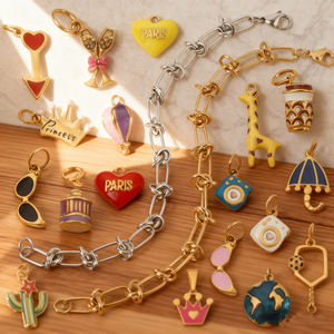 Joyas Personalizadas DIY, Resistentes al Agua y al Deslustre, Chapadas en Oro de 18k, Accesorios de Joyería de Moda, Dijes de Acero Inoxidable al por Mayor - Product Image 1