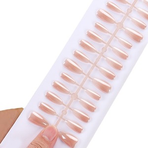 Puntas de gradiente galvanizadas de gama alta usable Xiaohongshu pegatinas de uñas falsas desmontables de venta al por mayor - Product Image 5