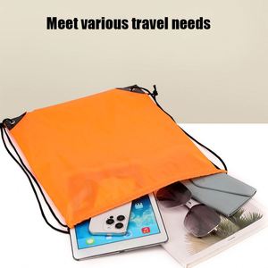 Custom Print logo Gift Waterproof <b>Draw</b> String Bag Nylon Oxford Polyester Swimming Backpack Outdoor Gym Bag Sport Drawstring Bag - Product Image 3