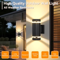 Lámparas de Pared LED/Apliques de Pared para Exterior Patio Escalera, Impermeables IP44, E27, con Fuente de Luz Cálida Incluida, Iluminación Ascendente y Descendente