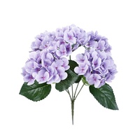 Bunga Hydrangea Buatan 3D PVC/Kawat 5 Kepala 8 Daun 150 Bunga Pewarnaan Berkualitas Tinggi Dekorasi Rumah Hotel Pernikahan